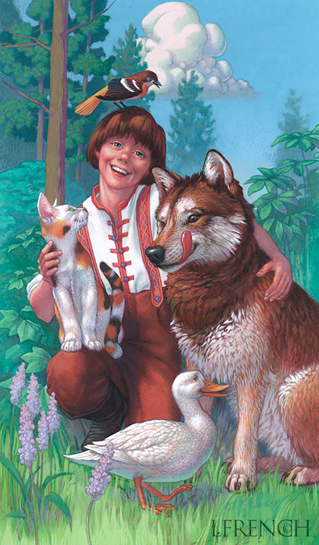Peter & the Wolf, video package, gouache